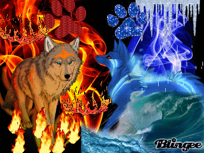 Fire and Ice Wolves Picture #128604573 | Blingee.com