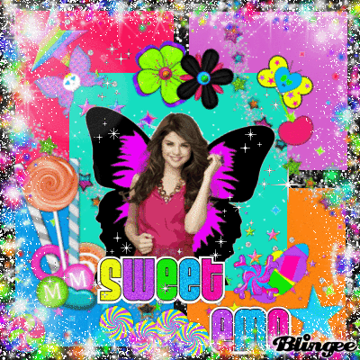 Selena Gomez Colorful Emo Scrap 
