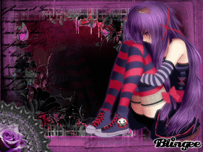 sad emo anime girl