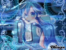 Light Blue Anime Girl & Background