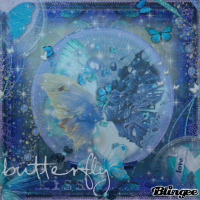blue butterfly globe Picture #130852070 | Blingee.com