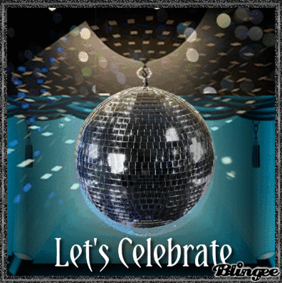Animated gif of classic celebration imagery featuring festive elements