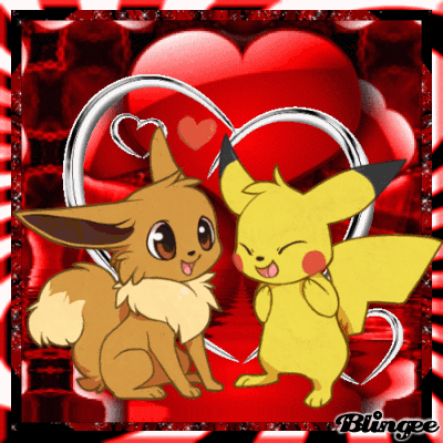 gif eevee et pikachu