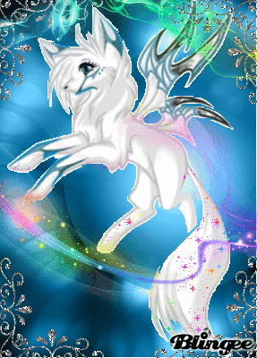 lobo de anime blanco y azul