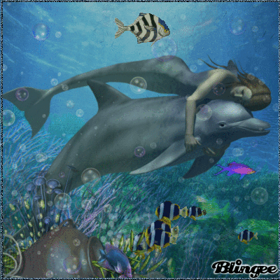 Mermaid With Dolphin Picture 132474813 Blingee Com