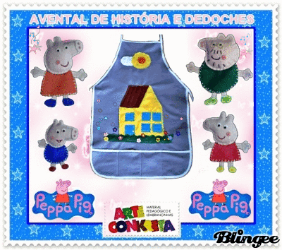 AVENTAL DE HISTÓRIA E DEDOCHES: PEPPA BIG