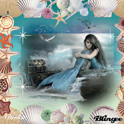 Mermaid with Treasure Chest Picture #135362880 | Blingee.com