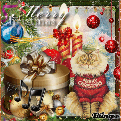 Chat-Joyeux-Noël Picture #135593747 | Blingee.com