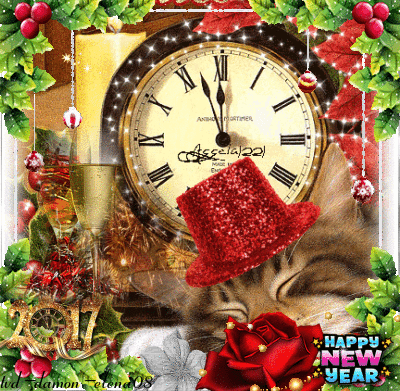 cats happy new year 2017 Picture #136219397 | Blingee.com