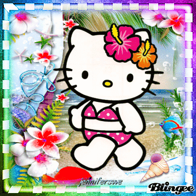hello kitty-tropical beach Picture #136469509 | Blingee.com