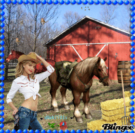 Holly and her horse  Skydancer  outside the barn    10-21-19   by xRick7701x