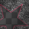 black & red star